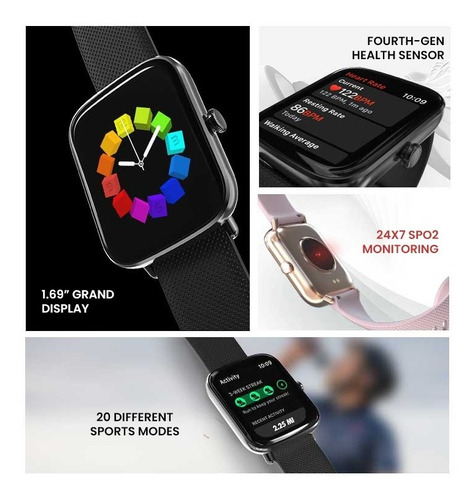 Imagen 4 de 4 de Smartwatch Futurefit Zone, Tft Full Display 1,69 , Ip68