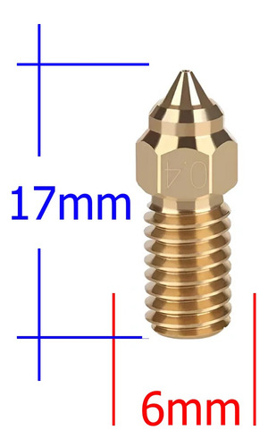 3x Nozzle Mezclados Ender V3 Se / Ender 7 5s1 Bronce Pulido