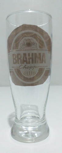 Brahma Vaso Logo Esmerilado Vidrio Transp. 285cm 1990 (286)