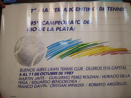 Poster - 1 Master Argentino De Tenis - Año 1987 - Lawn Tenis