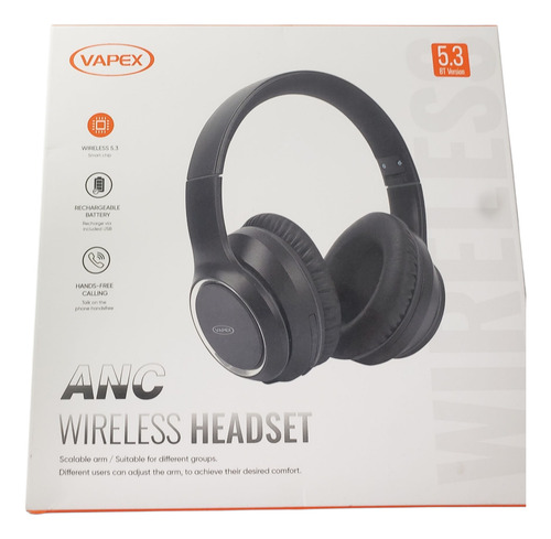 Auricular Inalambrico Bluetooth 5.3 Vincha Avi-25 Headset Negro