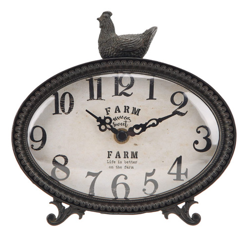 Nikky Home Reloj De Mesa Vintage De Metal Con Gallo