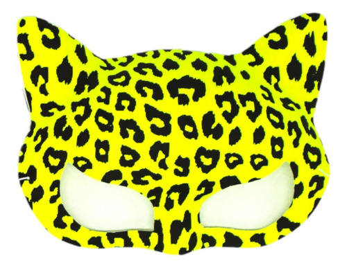 Antifaz Leopardo × 3 Fluor Amarillo Cotillón Cumpleaños 