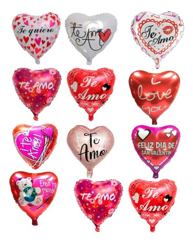 Pack Globos San Valentin X36 Con Varilla Surtido