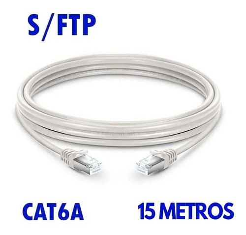 Imagen 1 de 4 de Cable De Red S/ftp Patch Cord Cat6a Blindado 15 Metros