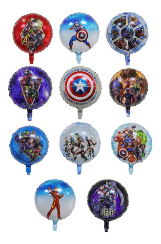 11 Globos Avengers Redondos