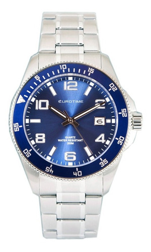 Reloj Hombre Eurotime 11/5153.44 Sumergible Fondo Azul Gtia.