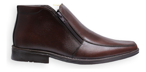 Botin De Cuero Para Hombre Cremallera Lateral