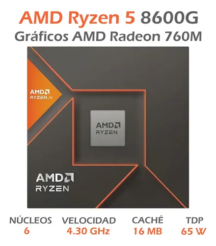 Processador Ryzen 5 8600g 4,3 Ghz Am5 1 3b1x | MercadoLivre