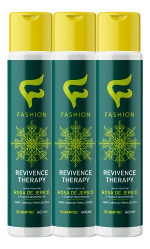 Kit 3x Shampoo Revivence Therapy Fashion Cosméticos 400ml