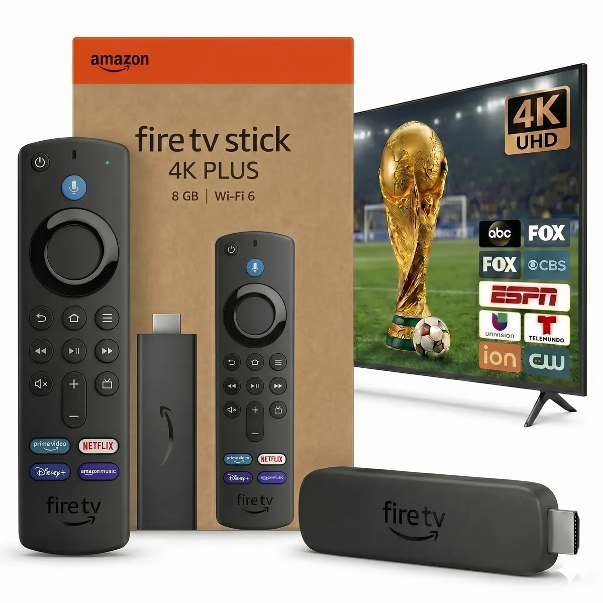 Amazon Fire Tv Stick 4k Plus Wifi 6 Dispositivo De Streaming Transforme Sua Televisão Em Smart E Jogue Com Game Pass Cor Preto Tipo De Controle Remoto De Voz Com Alexa