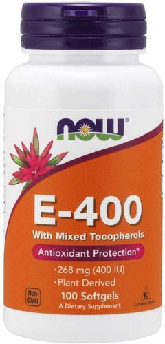 Vitamina E - 400 Mezclada Con Tocoferoles 100 Capsulas
