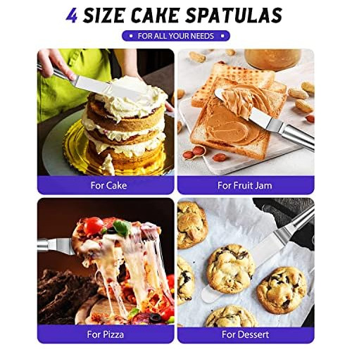 Offset Icing Spatula, Cake Angled Spatula Set With 4, 6...