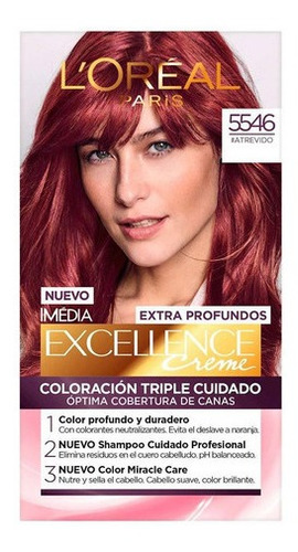 Kit Tinte L'Oréal Paris  Excellence Extra profundos tono 5546 atrevido para cabello