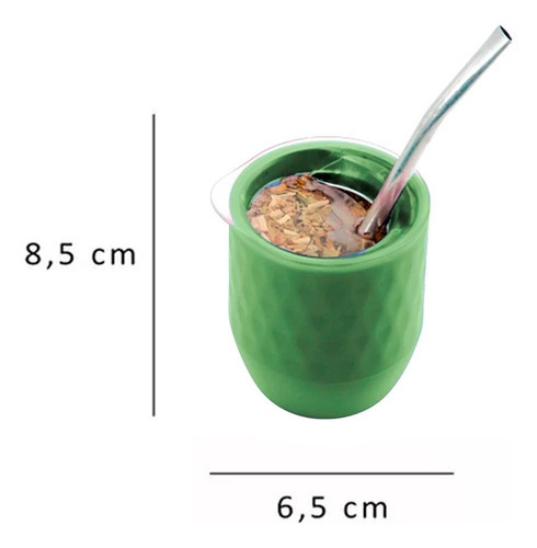 Mate Termico Bombilla Tapa Antivuelco No Se Lava Mateava Color Verde
