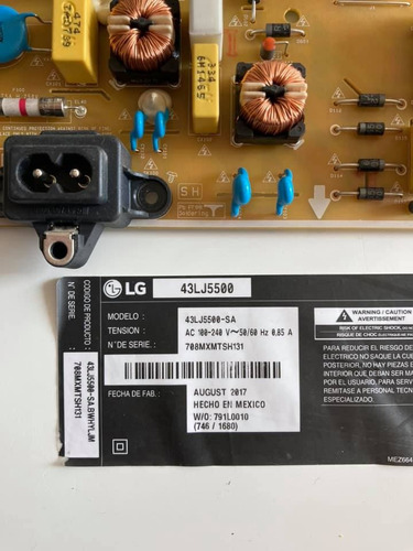 Tarjeta Placa Fuente Para LG 43lj5500