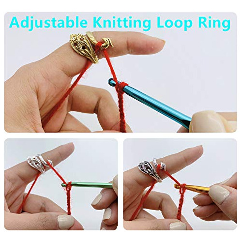 (3pcs) Anillo De Tejido Ajustable, Anillo De Ganchillo ...