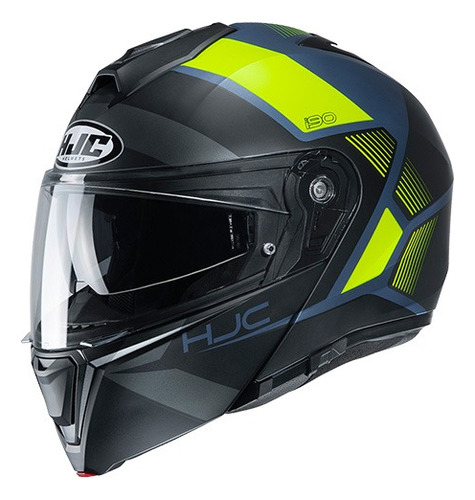 Casco Rebatible Hjc I90 Hollen Mc4hsf Negro Amarillo