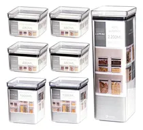 Comprar Kit 7 Potes Quadrados Transparente Lumini Organização P Casa