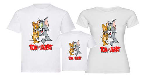 Camisetas Tom Y Jerry Camisetas Familia Set X3 Personalizada