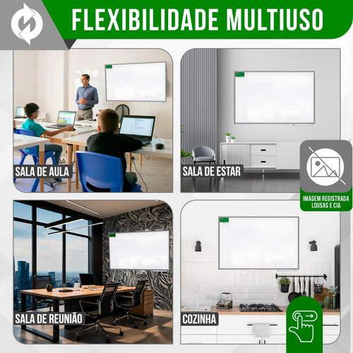 Lousa Quadro Branco 120x90 + 4 Canetas + 1 Apagador +