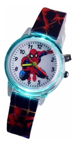 Reloj Spiderman Con Luz Para Niños