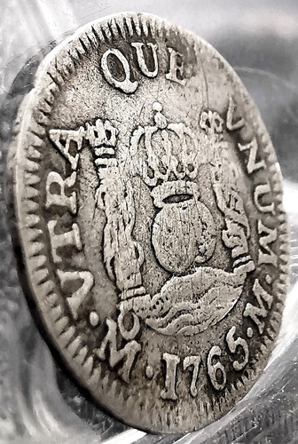 Moneda 1/2 Real Plata Del Año 1765 Columnaria