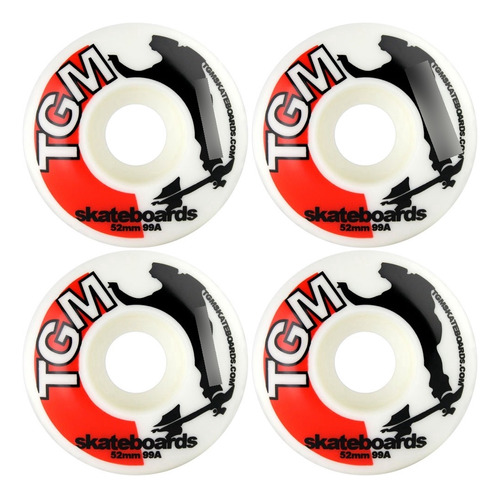 Rueda Monopatin 52 Mm Color Blanco Tgm Fangbanger Logotipo