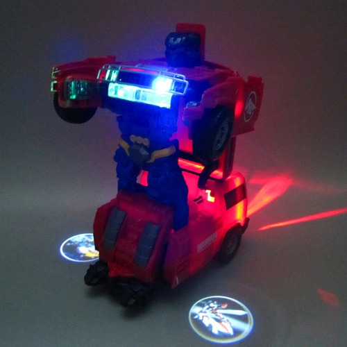 Camioneta Jeep Robot Transformers Auto Luz Y Sonido De Niños
