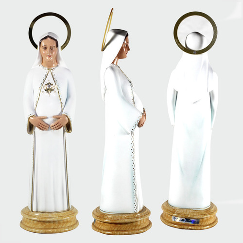 Estatua Escultura Imagem 30cm Maria Nossa Senhora Grávida Cor Branco