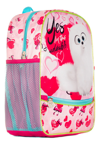 Mochila Kinder Gidget El Mundo Secreto De Tus Mascotas Ruz Color Rosa Diseño De La Tela Liso