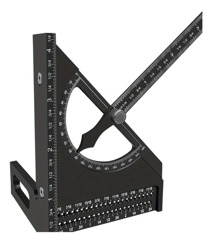 Regla Triangular Cuadrada, Multiángulo Ajustable, Negro