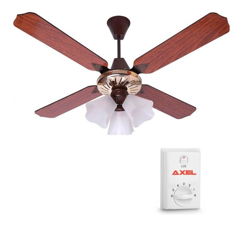 Imagen 2 de 10 de Ventilador De Techo Con Luz 3 Luces Madera 4 Pa Axel Vtpotar