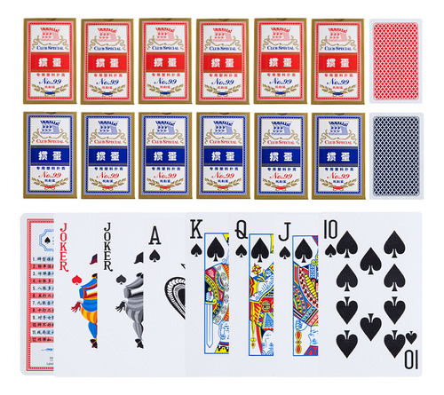 Cartas De Póker Pvc Rojo 777 Impermeables 12 Piezas Deluxe
