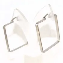 Comprar Aros Acero Quirúrgico Colgantes Argollas Cuadrados 30x30mm