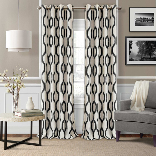 Renzo Ikat Geometric Roomdarkening Window Curtain  Livi...