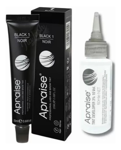 Kit Tintura E Oxidante Apraise Barba Cilios Sobrancelha Preto 1.0