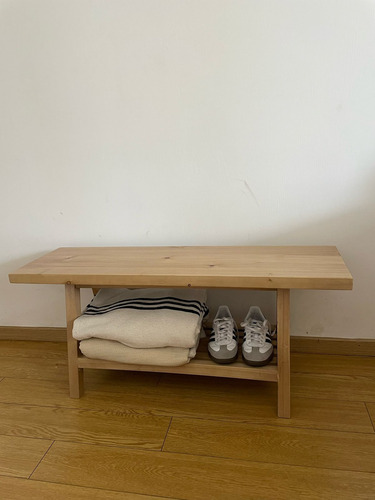 Pie, Banco De Cama, Madera De Alamo Lustrado Laqueado El Natural De La Madera