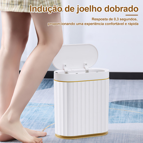 Lixeiras De 10 Litros Automática Com Sensor Borda Branco