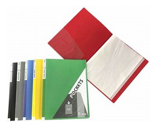 Carpeta Tamaño A4 Con 30  Folios Plastica Primera Calidad 