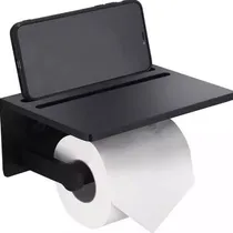 Comprar Porta Rollo Papel Higienico Alumino Porta Celular Negro