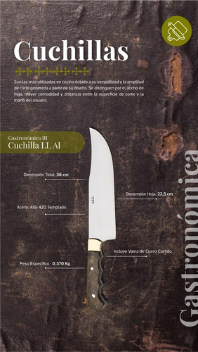 Imagen 2 de 8 de Cuchilla Artesanal Gastronómica Ll