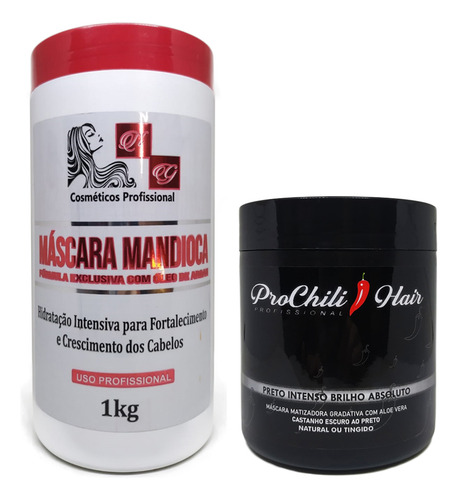 Hidratação De Mandioca + Máscara Matizadora Cabelos Pretos