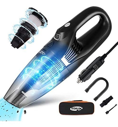 Aspiradora De Coche Topdc - Luz Led, Portátil, 12v De Cq9tl