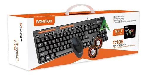 Imagen 2 de 2 de Teclado + Mouse + Parlante Combo 3 En 1 Meetion C105