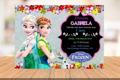 Arte de Convite virtual tema Frozen ou Frozen Fever Envio por