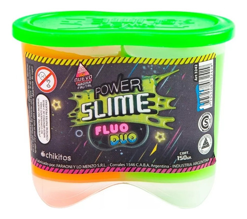 Imagen 4 de 5 de Slime Duo 2 En 1 Pote Color Fluorescente - Power Slime