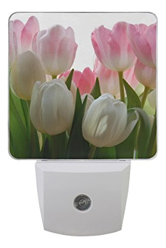 Lámpara De Luz Nocturna De Tulipanes, Paquete De 2 Luces Led