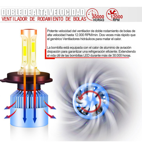 Farol Led Feixe Alto/baixo Para Honda Fit 2007-2019 H4