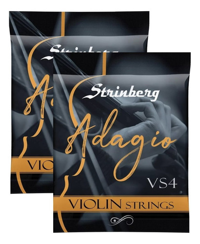 Kit 2 Encordoamento Strinberg Violino 4/4 Cordas Adagio Vs4